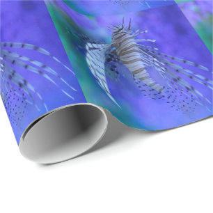 Lionfish Aquarium Fish Purple Pterois Zebrafish Wrapping Paper