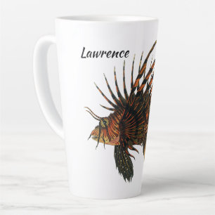 Lionfish Fish, Vintage Marine Ocean Life Animal Latte Mug