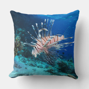 Lionfish or Pterois Miles, Ocean Reef Fish Cushion