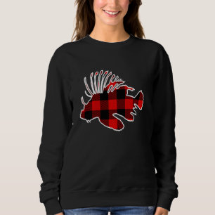 Lionfish Red Buffalo Plaid Zebrafish Matching Pj F Sweatshirt