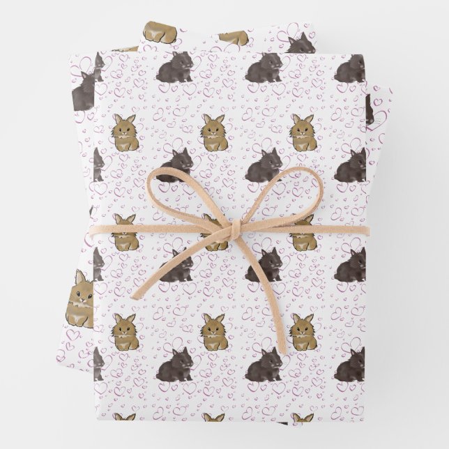 Lionhead bunnies  wrapping paper sheet (In situ)