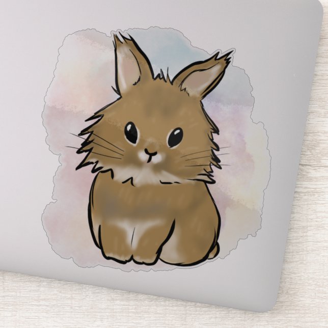 Lionhead bunny watercolor  (Detail)