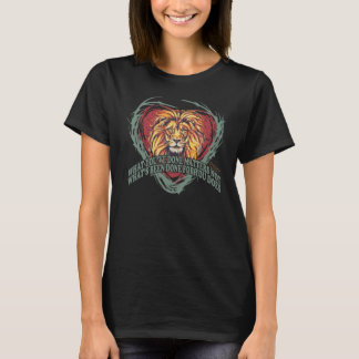 Lionheart Encouragement, Lions Head On Heart T-Shirt