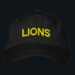 Lions Adjustable Cap<br><div class="desc">Support your favourite team with this cap. Text is customisable,  so you can substitute your favourite team name in place of "Lions". Choose from a variety of cap and stitch colours.</div>