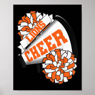 Lions Cheer Back To School Cheerleading Spirit O  Poster