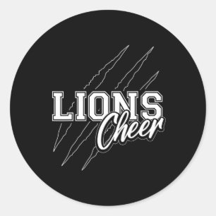 Lions Cheer Back To School Cheerleading Team Spiri Classic Round Sticker