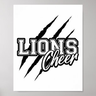 Lions Cheer Ck To School Cheerleading Team Spirit Poster