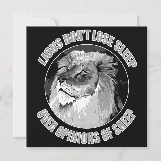 Lions Don't Lose Sleep Over Opinions Of Sheep      (Front)