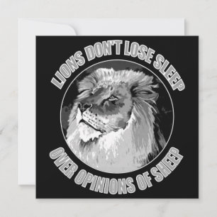 Lions Don't Lose Sleep Over Opinions Of Sheep