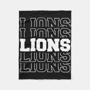 Lions Football Spirit School Mascot Game Day Teach Fleece Blanket