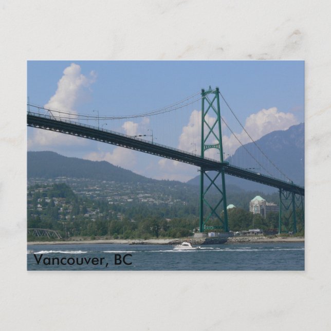 Lion's Gate Bridge, Vancouver, BC Postcard (Front)