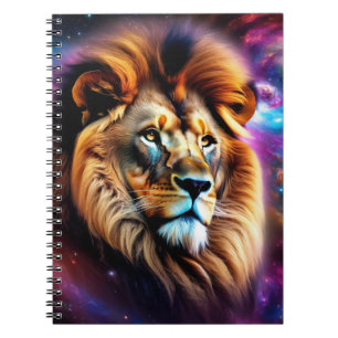 Lion's Head Among Colourful Swirling Galaxies Notebook