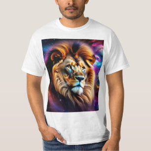 Lion's Head Among Colourful Swirling Galaxies T-Shirt