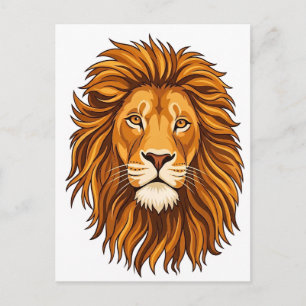 Lion's head close up postcard