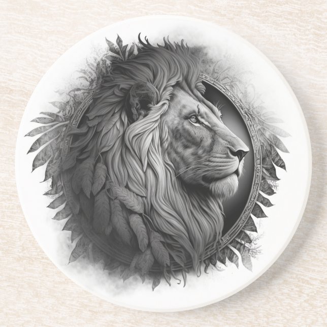 Lions Head Emblem Coaster (Front)