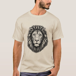 Lions Head Ink illustration Jungle safari art T-Shirt