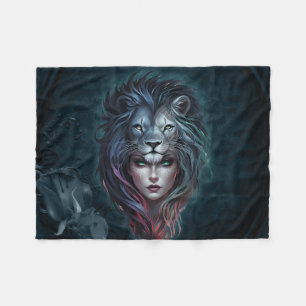 Lion's heart and feminine strength fleece blanket