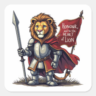Lions heart square sticker