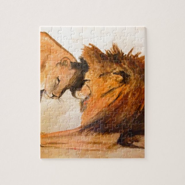 Lions in Love #2 Jigsaw Puzzle (Vertical)