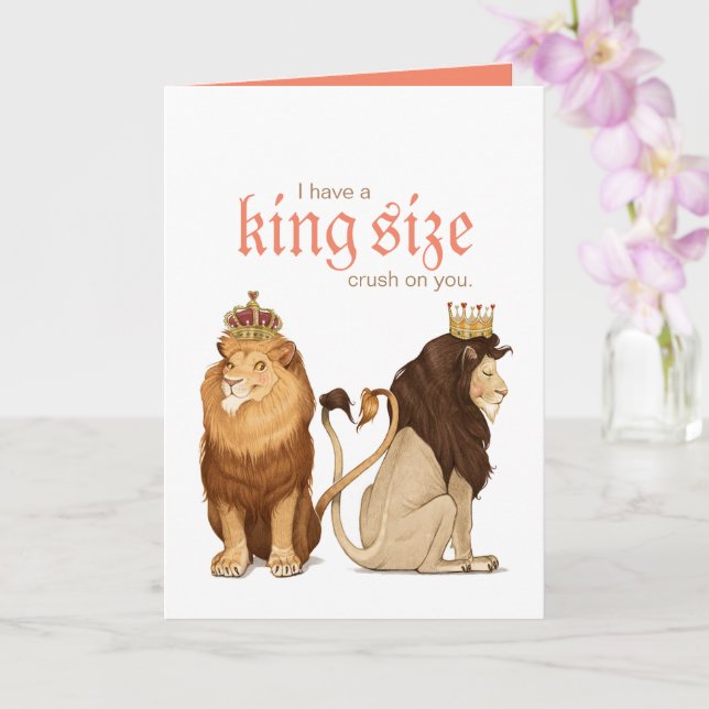 Lions in Love Greeting Card (Orchid)