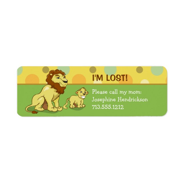 Lions Kids Return Address Label (Front)