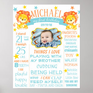 Lions Leo Birthday Party sign poster banner
