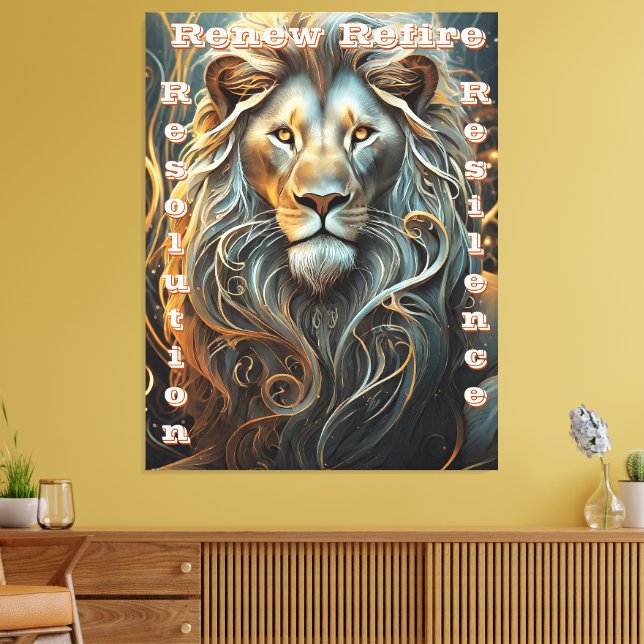 Lion's Luminary Inspirational Canvas Print (Insitu(LivingRoom))