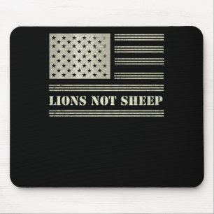 Lions Not Sheep USA Flag Independence Day Mouse Mat