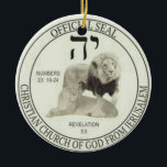 Lions of Judah Ceramic Tree Decoration<br><div class="desc">The Lions of Judah represent Christ (male lion) and his Church (female lion), as well as the husband and wife of the faithful who wear it. This is also the official seal for members supporting or belonging to the original Christian Church of God from Jerusalem as defined by the Holy...</div>