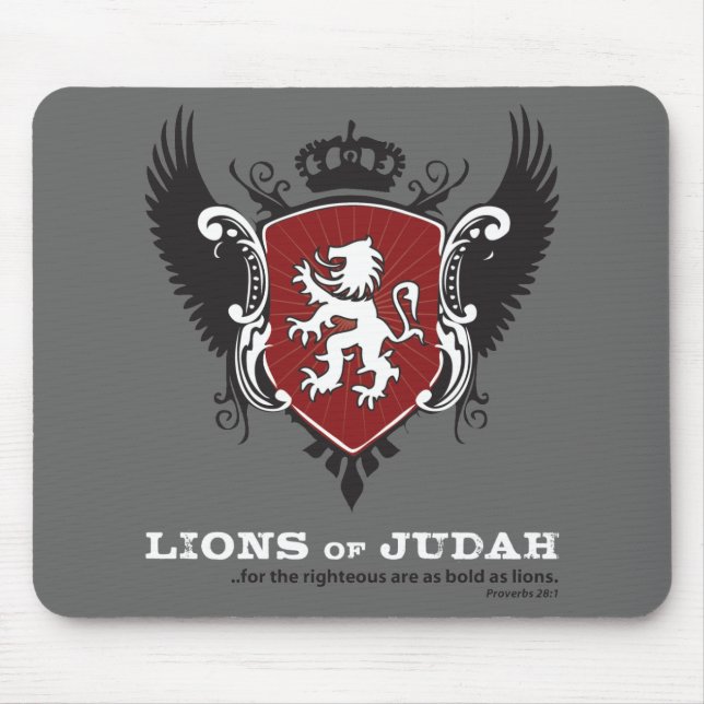 Lions of Judah Mousepad - Dark Grey (Front)
