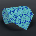 Lions of Judah Tie<br><div class="desc">Men’s tie with an image of royal blue and turquoise Lions of Judah on textured turquoise. See the entire Hanukkah Tie collection under the ACCESSORIES category in the HOLIDAYS section.</div>