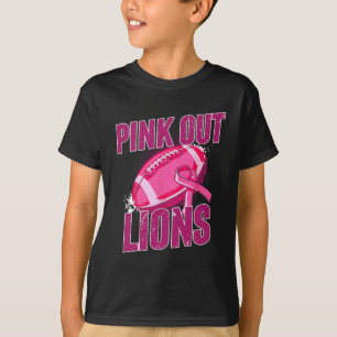 Lions Pink Out Football Tackle Breast Cancer T-Shirt