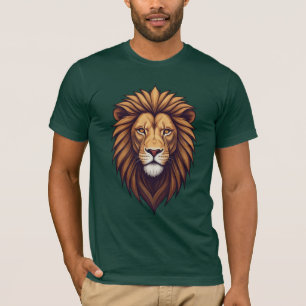 Lion's Pixel: Edgy Geometric Design T-Shirt