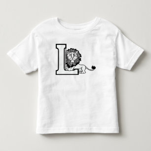 Lion's Playful Encounter with the Letter L Toddler T-Shirt