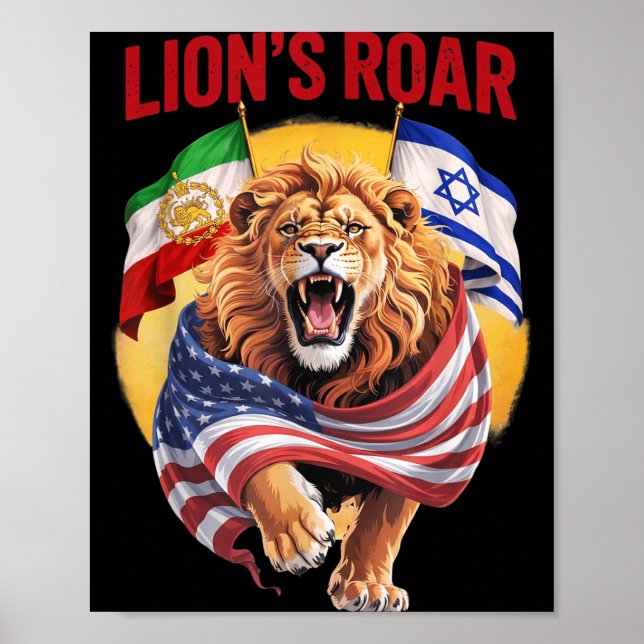 Lions Roar Funny Flag Poster (Front)