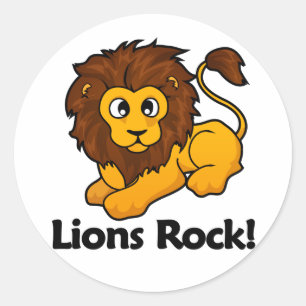Lions Rock! Classic Round Sticker