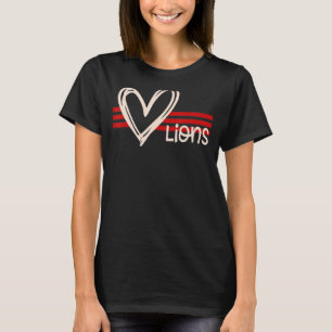 Lions School Spirit With Heart Hemat T-Shirt
