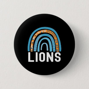 Lions School Sports Fan Team Back To School Spirit 6 Cm Round Badge