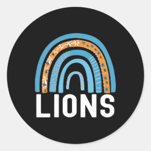 Lions School Sports Fan Team Back To School Spirit Classic Round Sticker