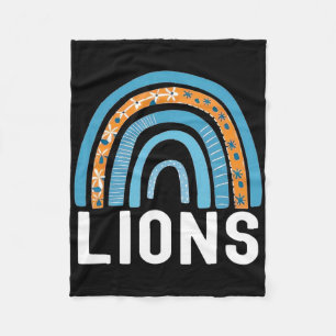 Lions School Sports Fan Team Back To School Spirit Fleece Blanket
