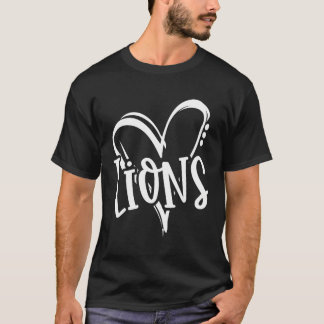 Lions School Sports Fan Team Spirit He T-Shirt