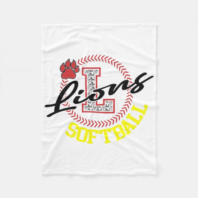 Lions Softll Red Lion Pride School Spirit Lion Sof Fleece Blanket (Front)