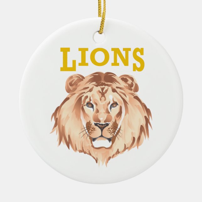 Lions Team Ceramic Tree Decoration (Front)
