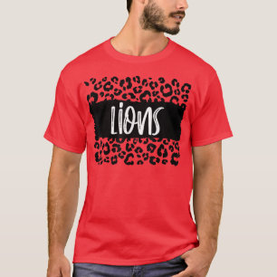 Lions Team Mascot School Spirit Game Night Leopard T-Shirt