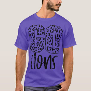 Lions Team Mascot School Spirit Game Night Leopard T-Shirt