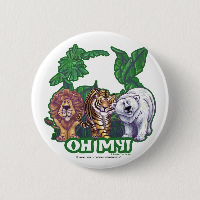 Lions Tiger Bears Oh My 6 Cm Round Badge (Front)