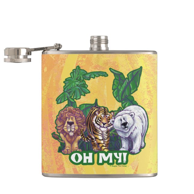 Lions Tiger Bears Oh My Hip Flask (Opened)