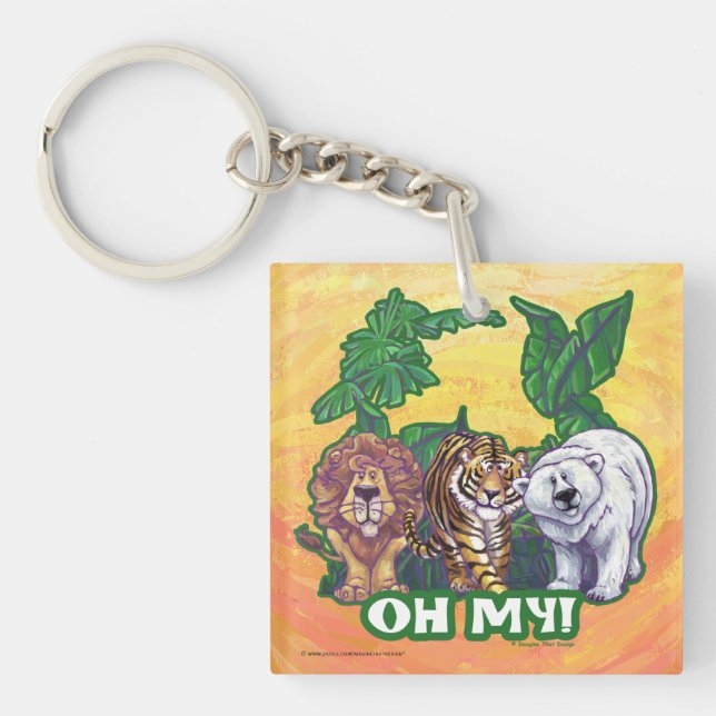 Lions Tiger Bears Oh My Key Ring (Front)