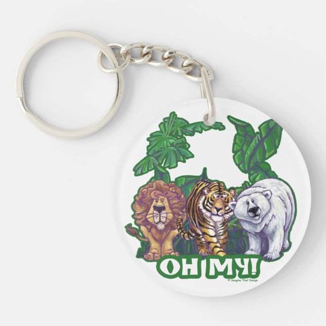 Lions Tiger Bears Oh My Key Ring (Front)