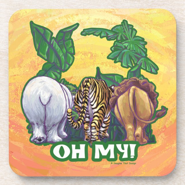 Lions Tiger Bears Oh My Tails Coaster (Front)